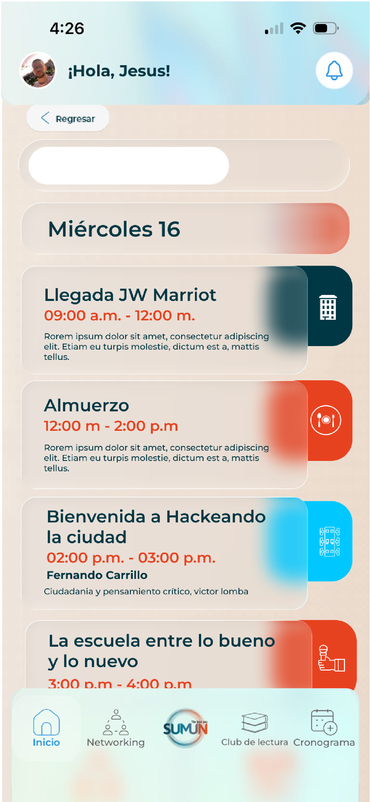 App Directivos SUMUN — cronograma