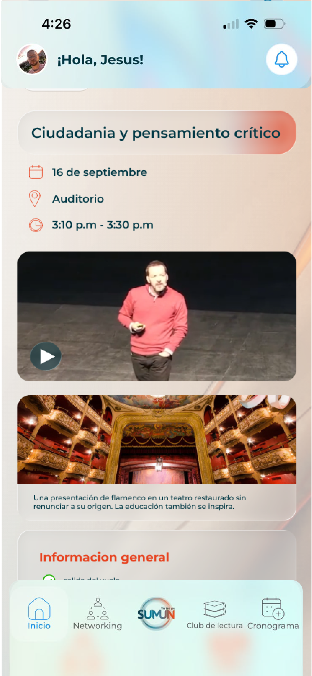 App Directivos SUMUN — detalle de evento
